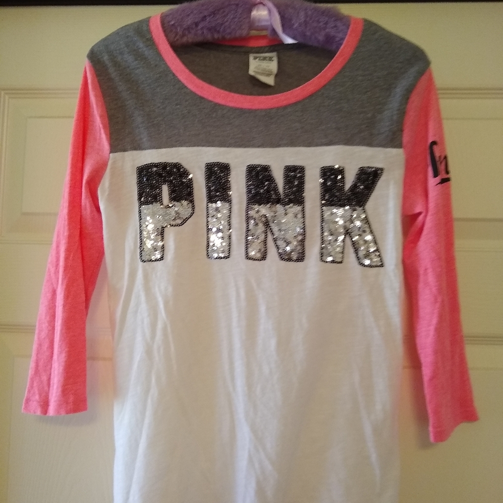 VS Pink Sequined Tee